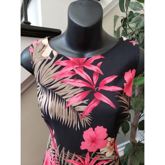 Alyx Dress Women 6 Black Floral Tropical Sleeveless Sheath Fitted Stretchy - Picture 7 of 8